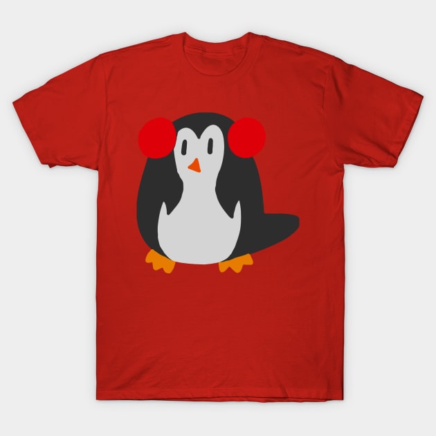 Earmuffs Penguin T-Shirt by saradaboru